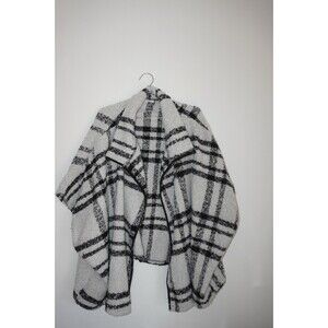World Market one size black and white super soft polyester cape